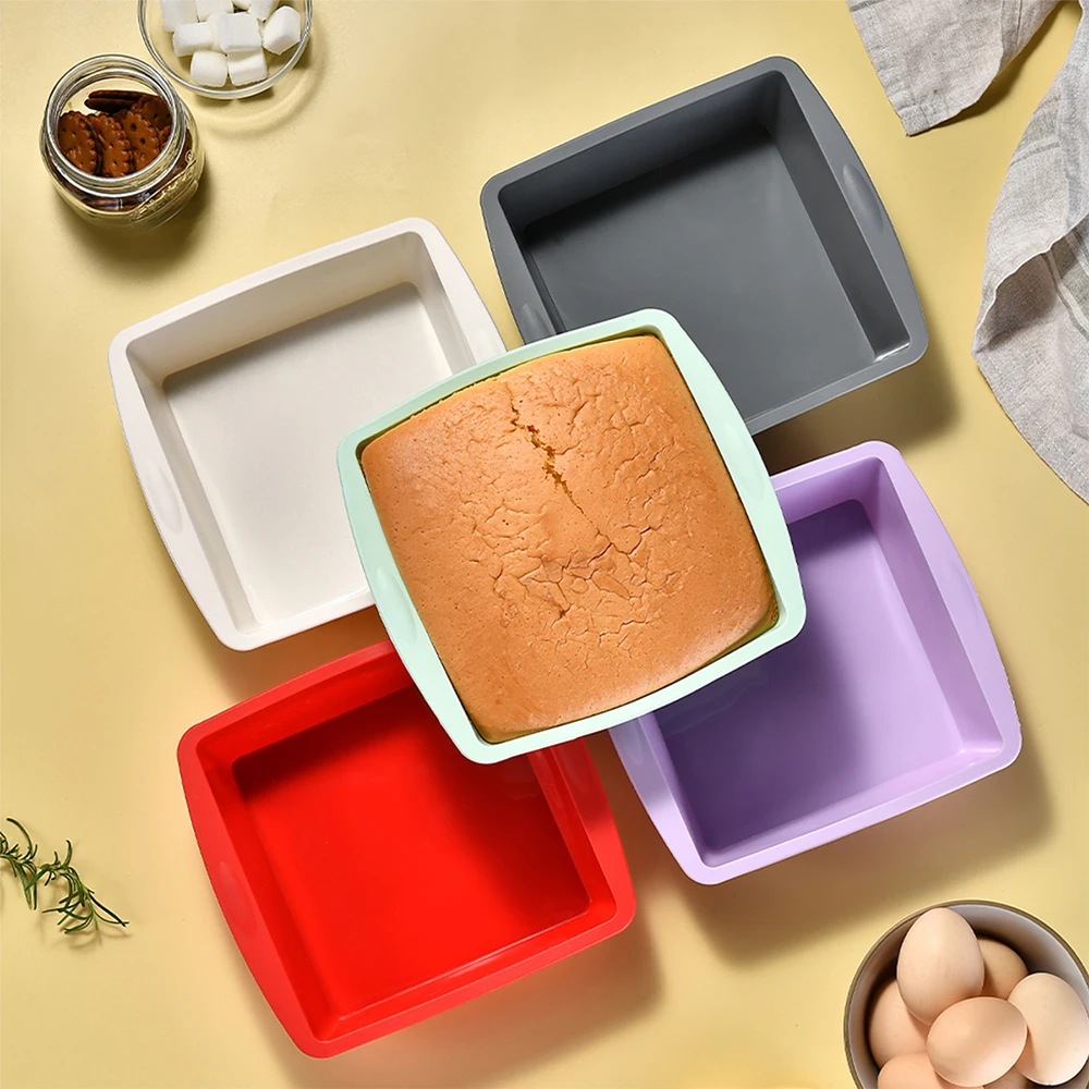 Kitchen Gadgets Oxo - 正方形のシリコンケーキモールド,簡単なリリース,ケーキパン,耐久性のあるキッチンツールとアクセサリー,家庭用,1個,4個