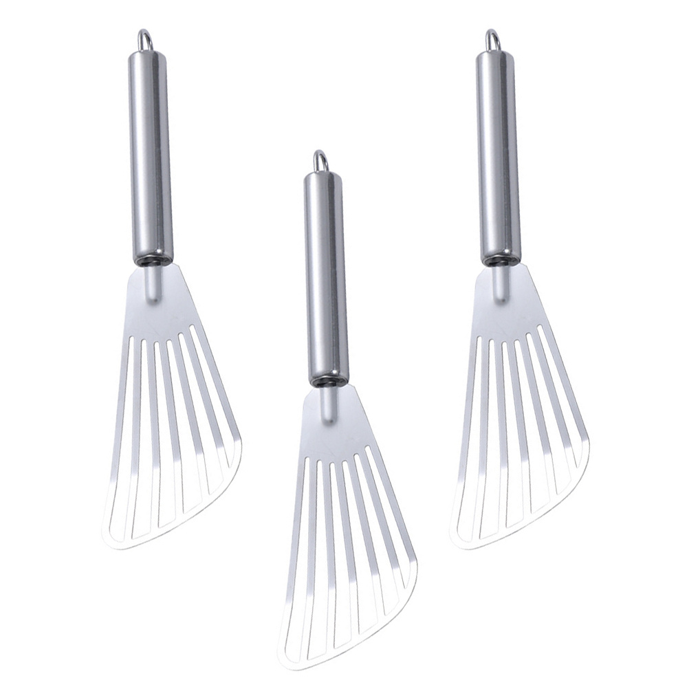 Kitchen Gadgets For Arthritic Hands - 3 個ステンレス鋼スパチュラステーキフライ魚用スロット付きターナーキッチンツールベーキングガジェット調理器具耐熱