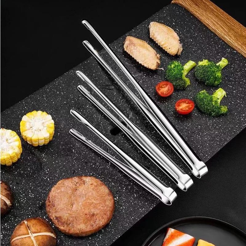 Kitchen Gadgets For Arthritic Hands - ステンレス製調理用トング 韓国バーベキューフードグリッパー ステーキ パスタ サービングクリップ キッチンツール