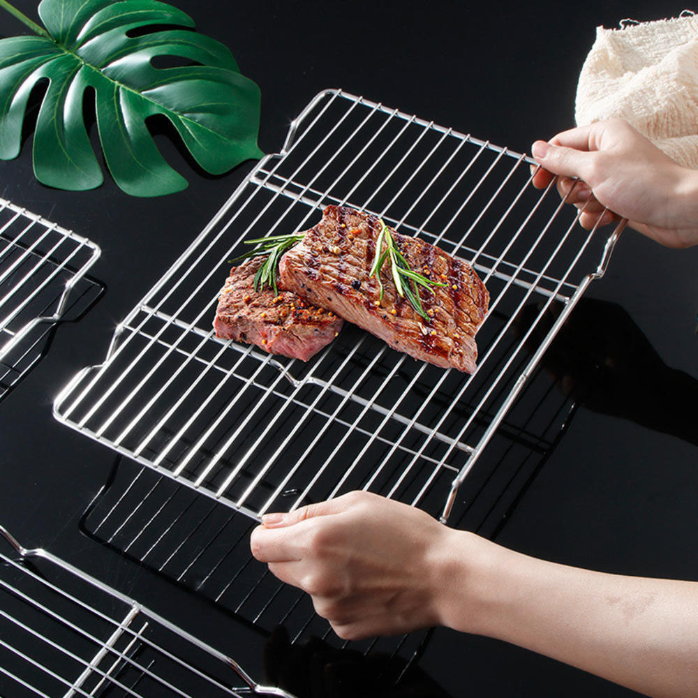 Kitchen Gadgets Oxo - ステンレススチール バーベキューメッシュマット 再利用可能 耐熱性 BBQ ベーキングネットパッド
