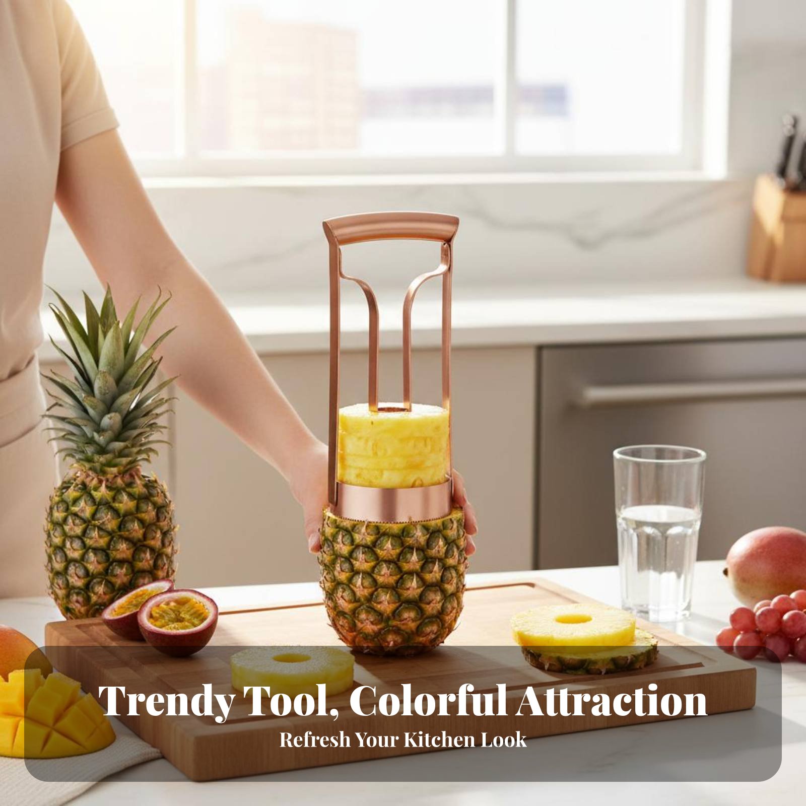 ステンレス製パイナップルカッター 芯抜き・スライス用 ステン - Kitchen Gadgets Useful のレビューと価格