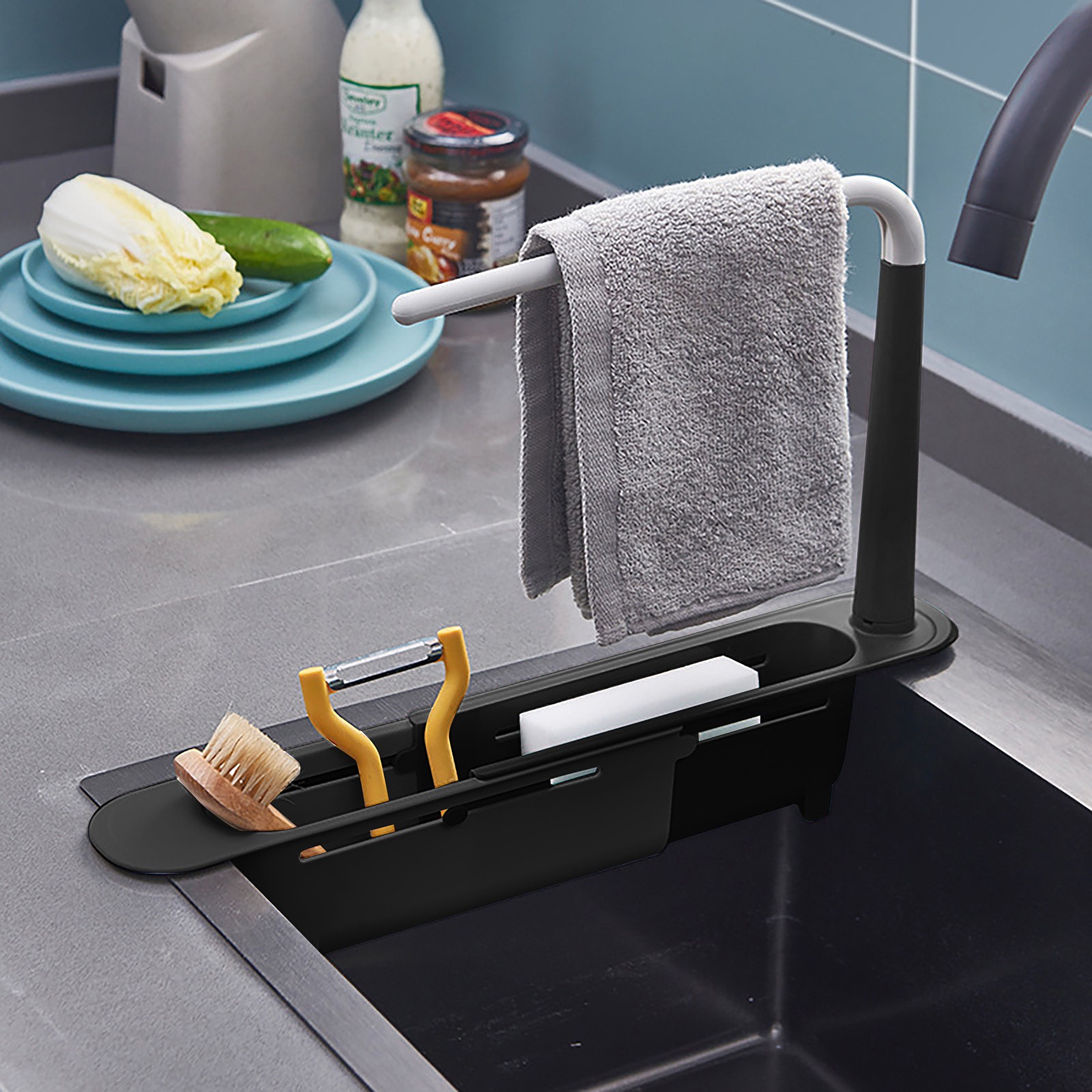 Elescopicシンクの水切り、キッチンオーガナイザー、石 - Kitchen Gadgets Useful のレビューと価格