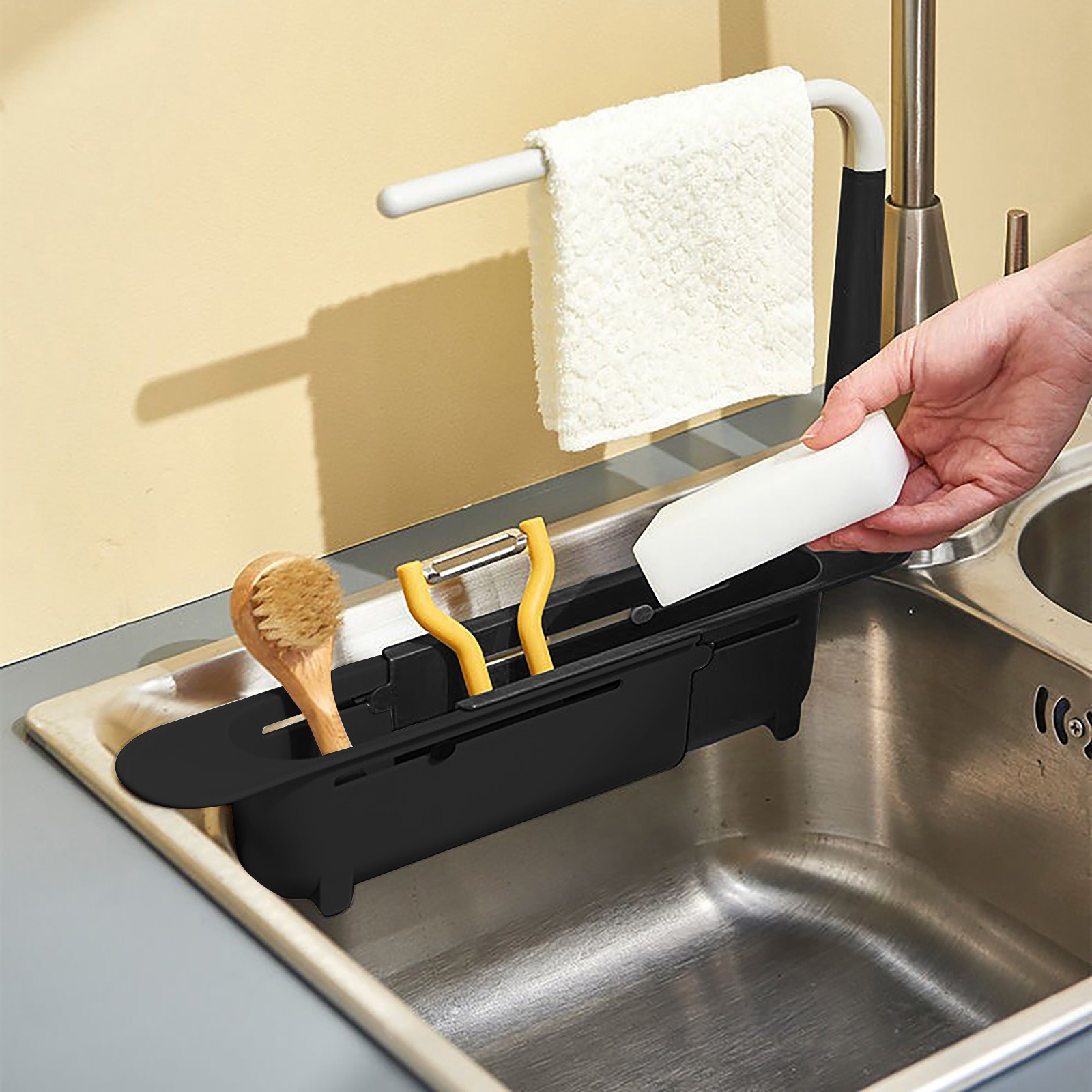 Elescopicシンクの水切り、キッチンオーガナイザー、石 - Kitchen Gadgets Useful のレビューと価格
