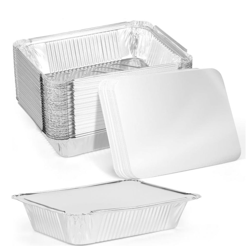 10 個新蓋付きアルミ箔トレイ正方形ノンスティック箔食品容器 - Kitchen Gadgets For Arthritic Hands のレビューと価格