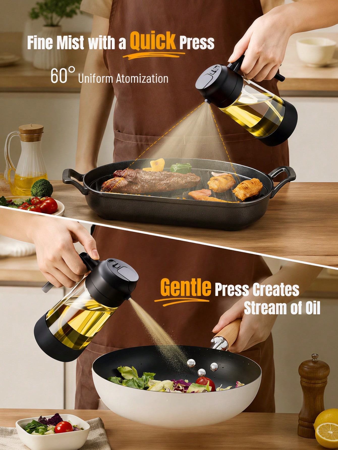 2個セット 2-in-1 オイルスプレーヤー＆ポアディスペン - Kitchen Gadgets Must Have のレビューと価格