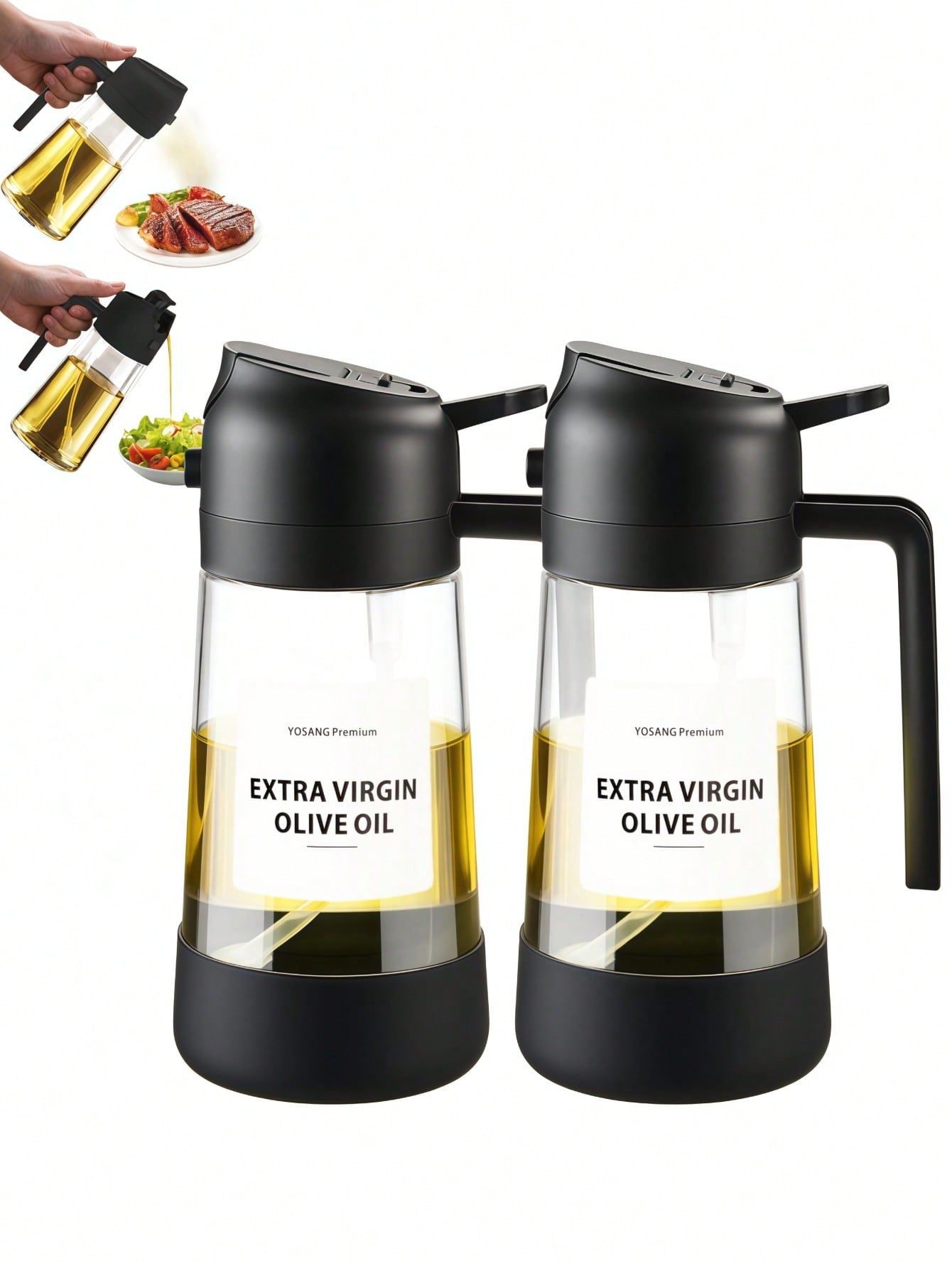 2個セット 2-in-1 オイルスプレーヤー＆ポアディスペン - Kitchen Gadgets Must Have のレビューと価格